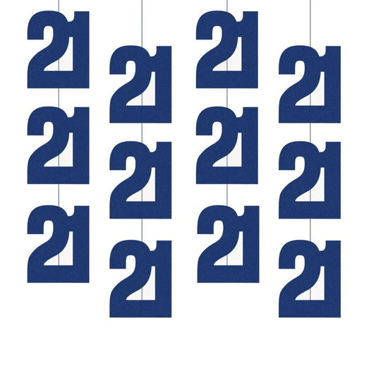 21st Birthday Blue Hanging Strings
