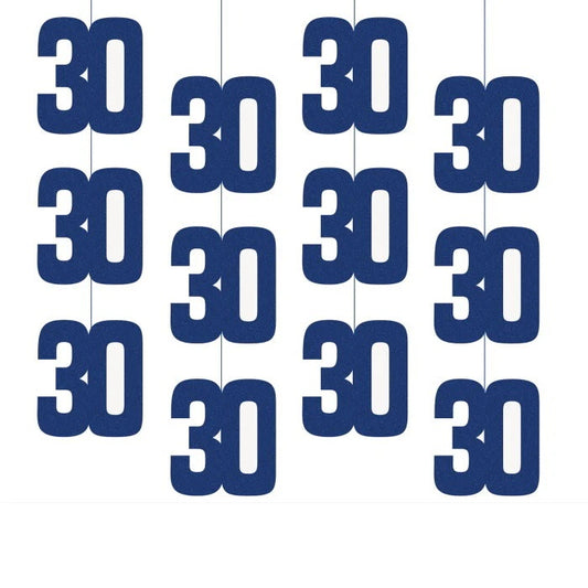 30th Birthday Blue Hanging Strings