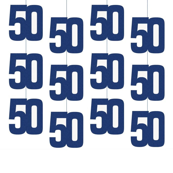 50th Birthday Blue Hanging Strings