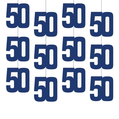 50th Birthday Blue Hanging Strings