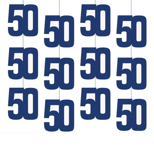 50th Birthday Blue Hanging Strings