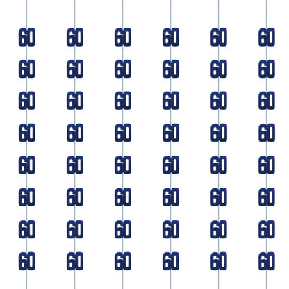 60th Birthday Blue Hanging Strings