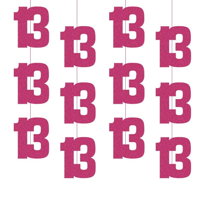 13th Birthday Pink Hanging Strings