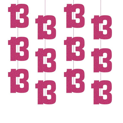 13th Birthday Pink Hanging Strings