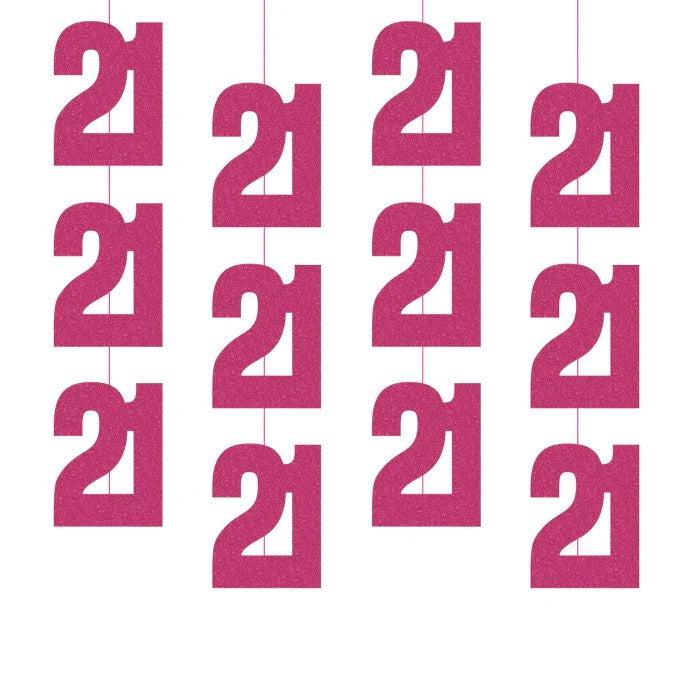 21st Birthday Pink Hanging Strings