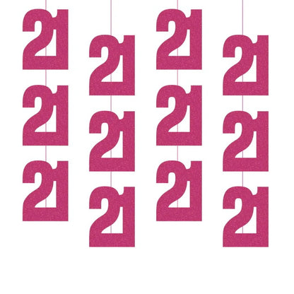 21st Birthday Pink Hanging Strings