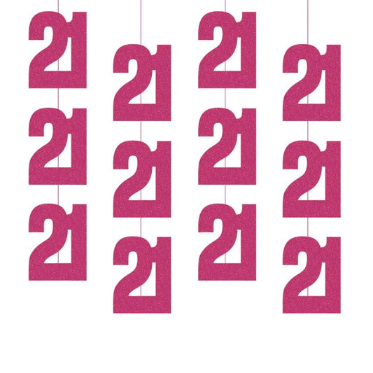 21st Birthday Pink Hanging Strings