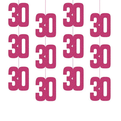 30th Birthday Pink Hanging Strings