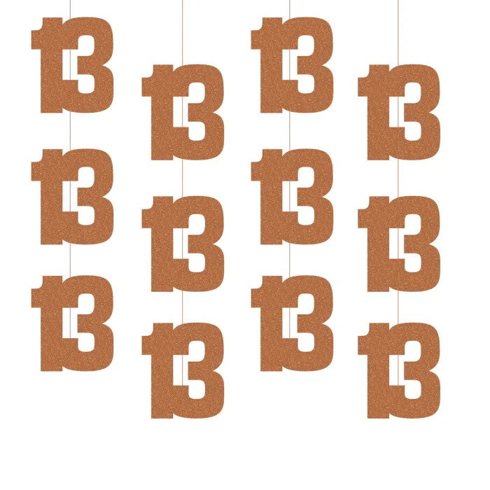 13th Birthday Rose Gold Hanging Strings