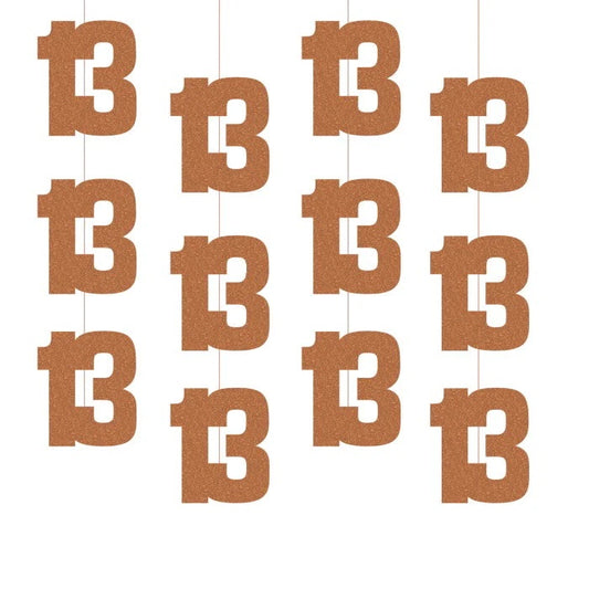 13th Birthday Rose Gold Hanging Strings