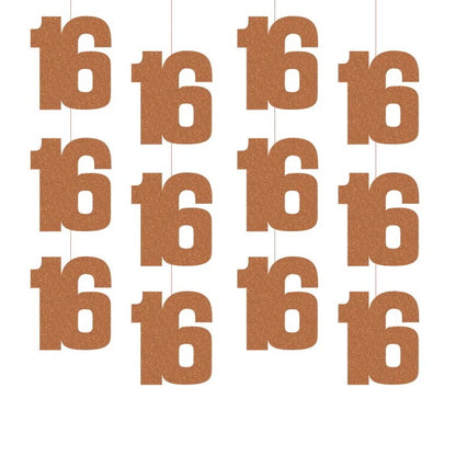 16th Birthday Rose Gold Hanging Strings