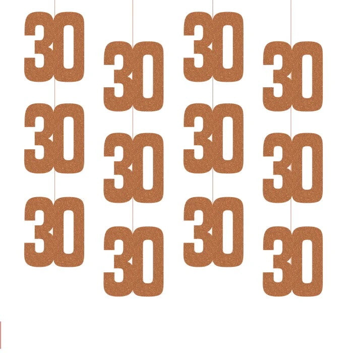 30th Birthday Rose Gold Hanging Strings