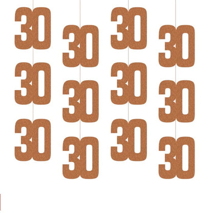 30th Birthday Rose Gold Hanging Strings