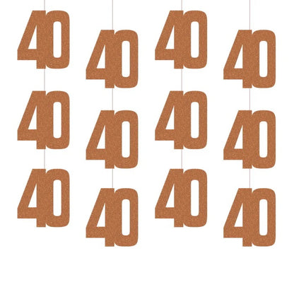 40th Birthday Rose Gold Hanging Strings