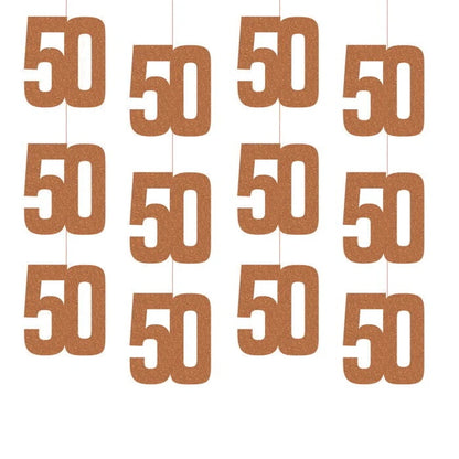 50th Birthday Rose Gold Hanging Strings