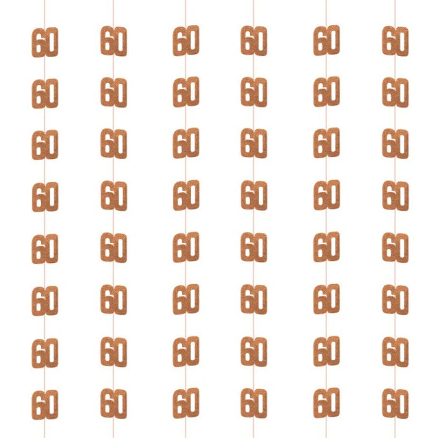 60th Birthday Rose Gold Hanging Strings