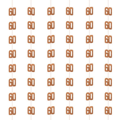 60th Birthday Rose Gold Hanging Strings