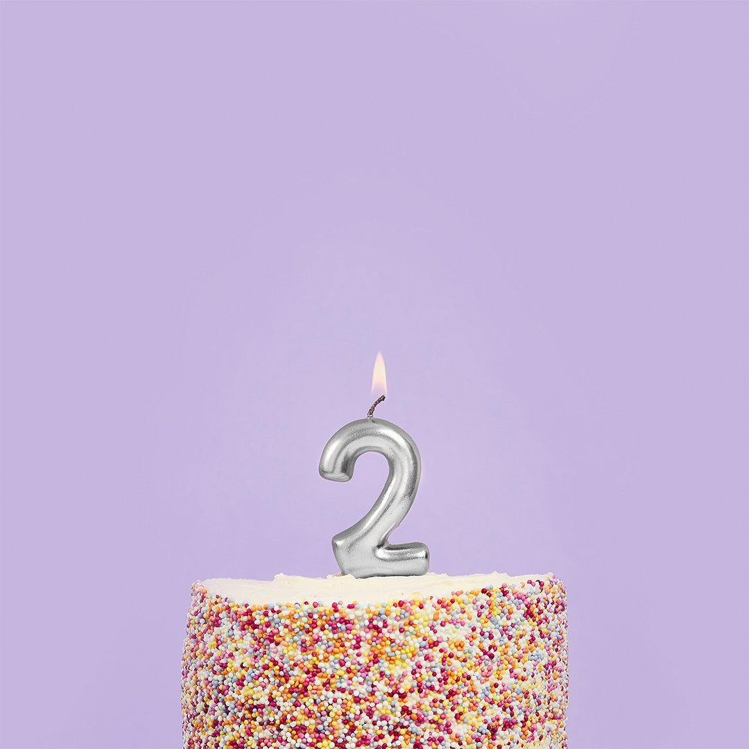 Metallic Silver Numbers 0-9 Candles