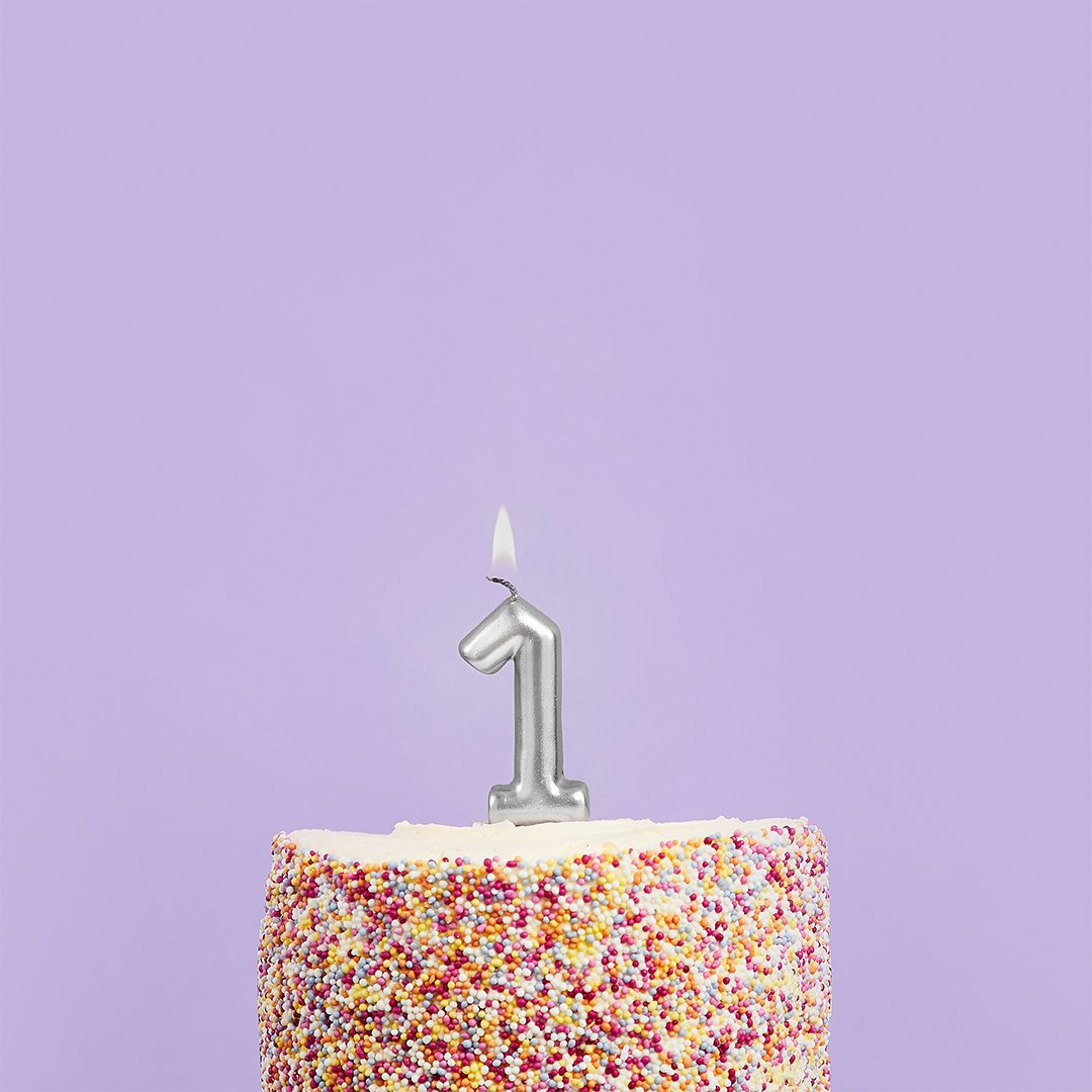 Metallic Silver Numbers 0-9 Candles