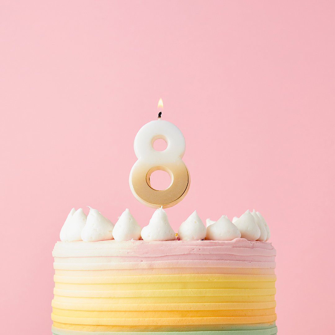 Gold Ombre Numbers 0-9 Candles