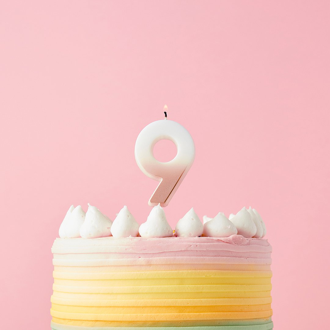 Rose Gold Ombre Numbers 0-9 Candles