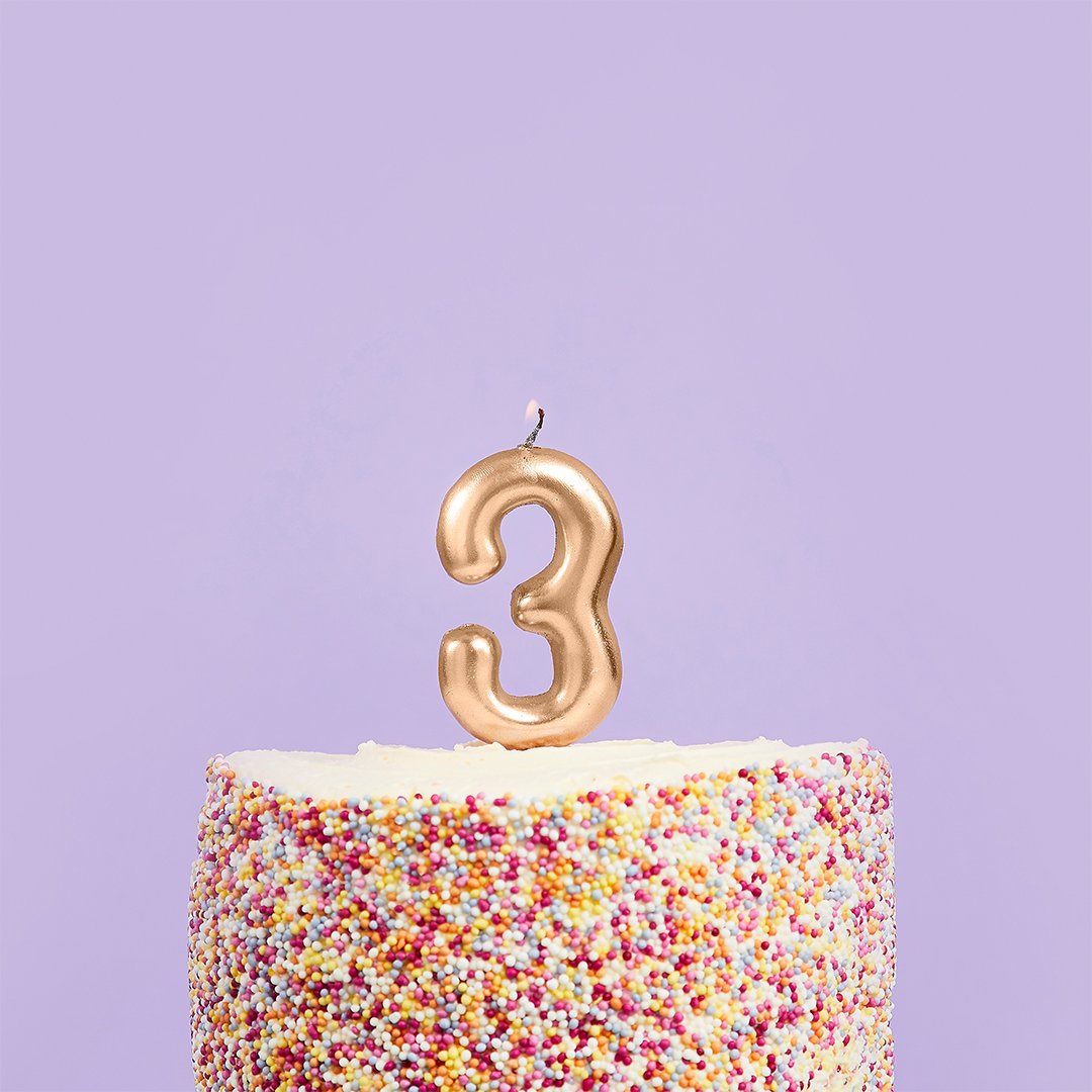 Metallic Gold Numbers 0-9 Candles