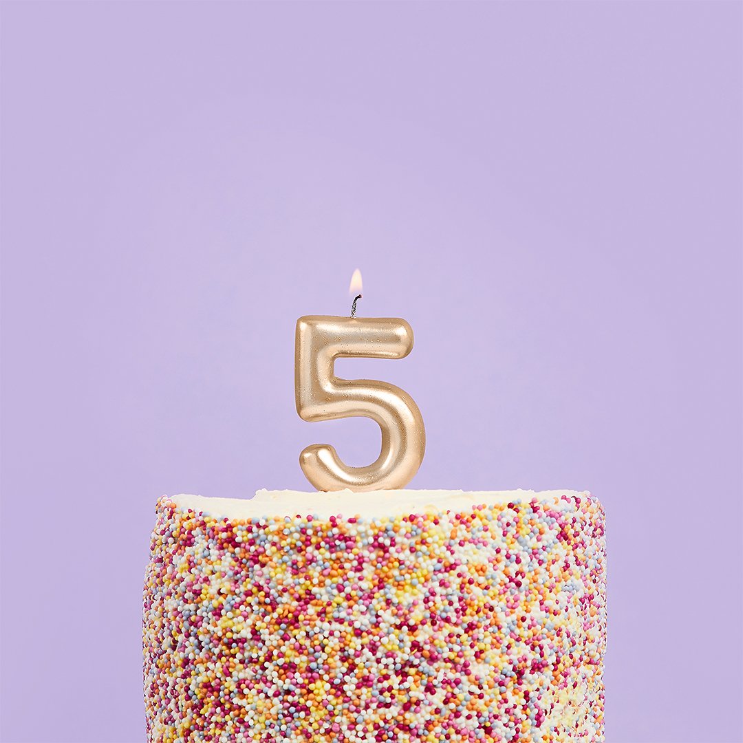 Metallic Gold Numbers 0-9 Candles