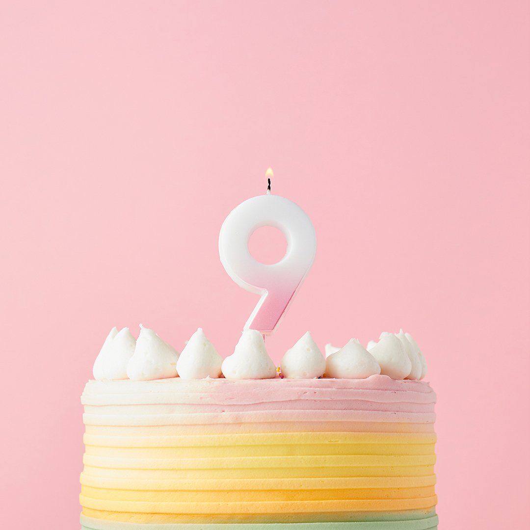 Pink Ombre Numbers 0-9 Candles