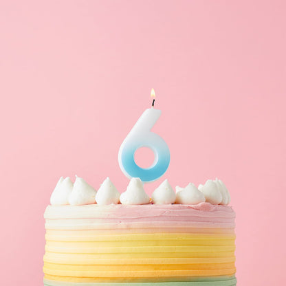 Blue Ombre Numbers 0-9 Candles