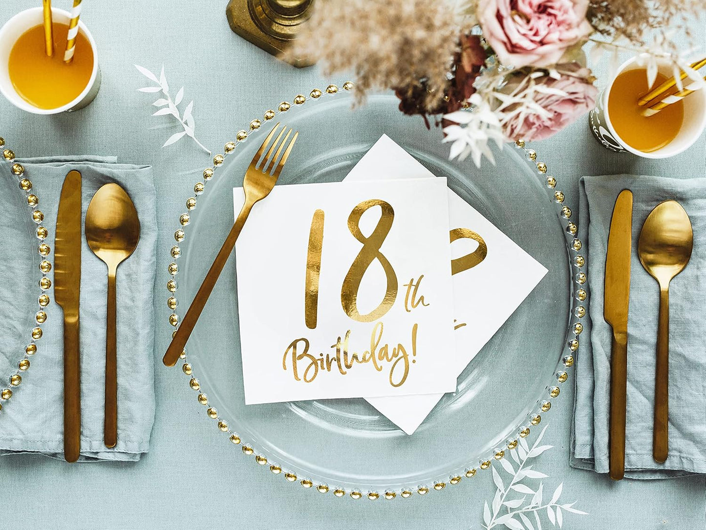 18th Birthday Gold Napkins