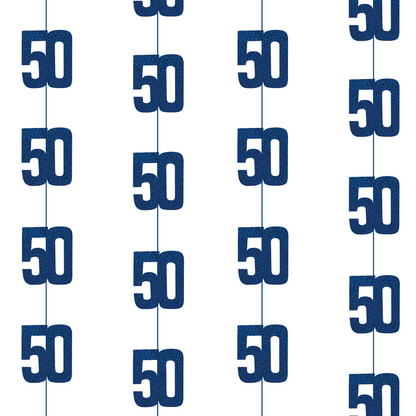 50th Birthday Blue Hanging Strings
