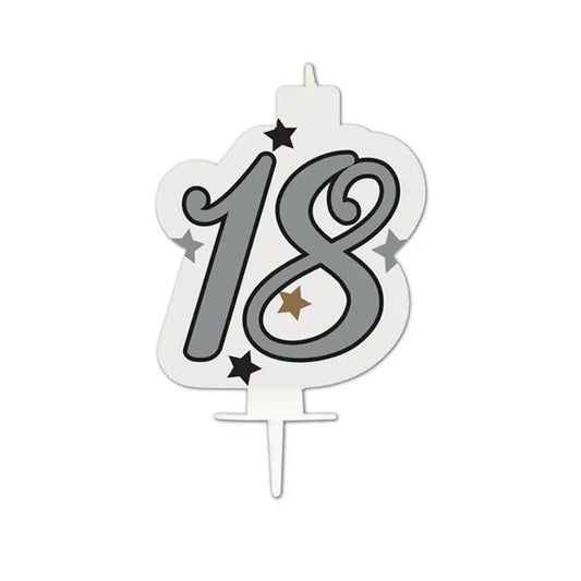Starry "18" Birthday Candle