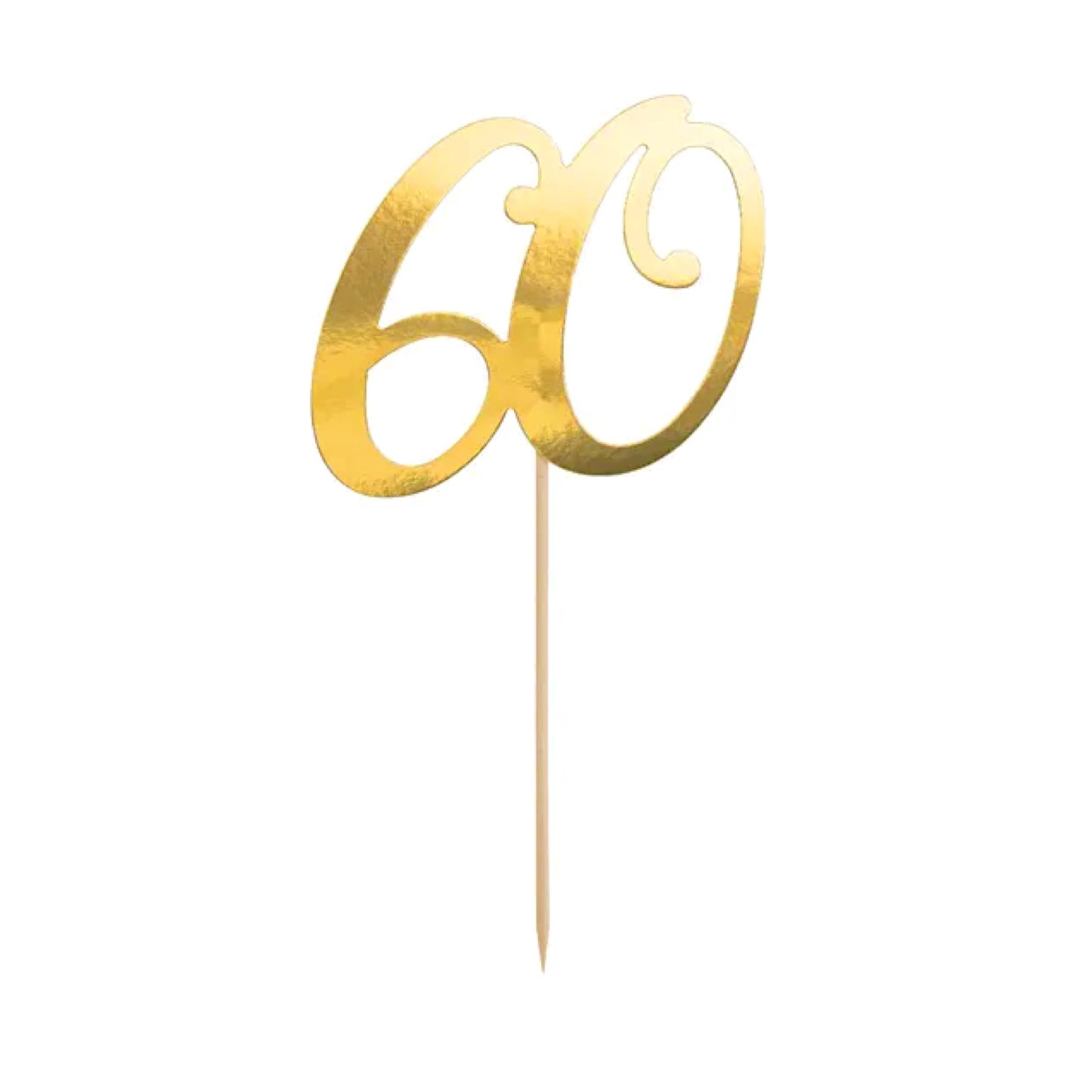Gold "60" Cake Topper