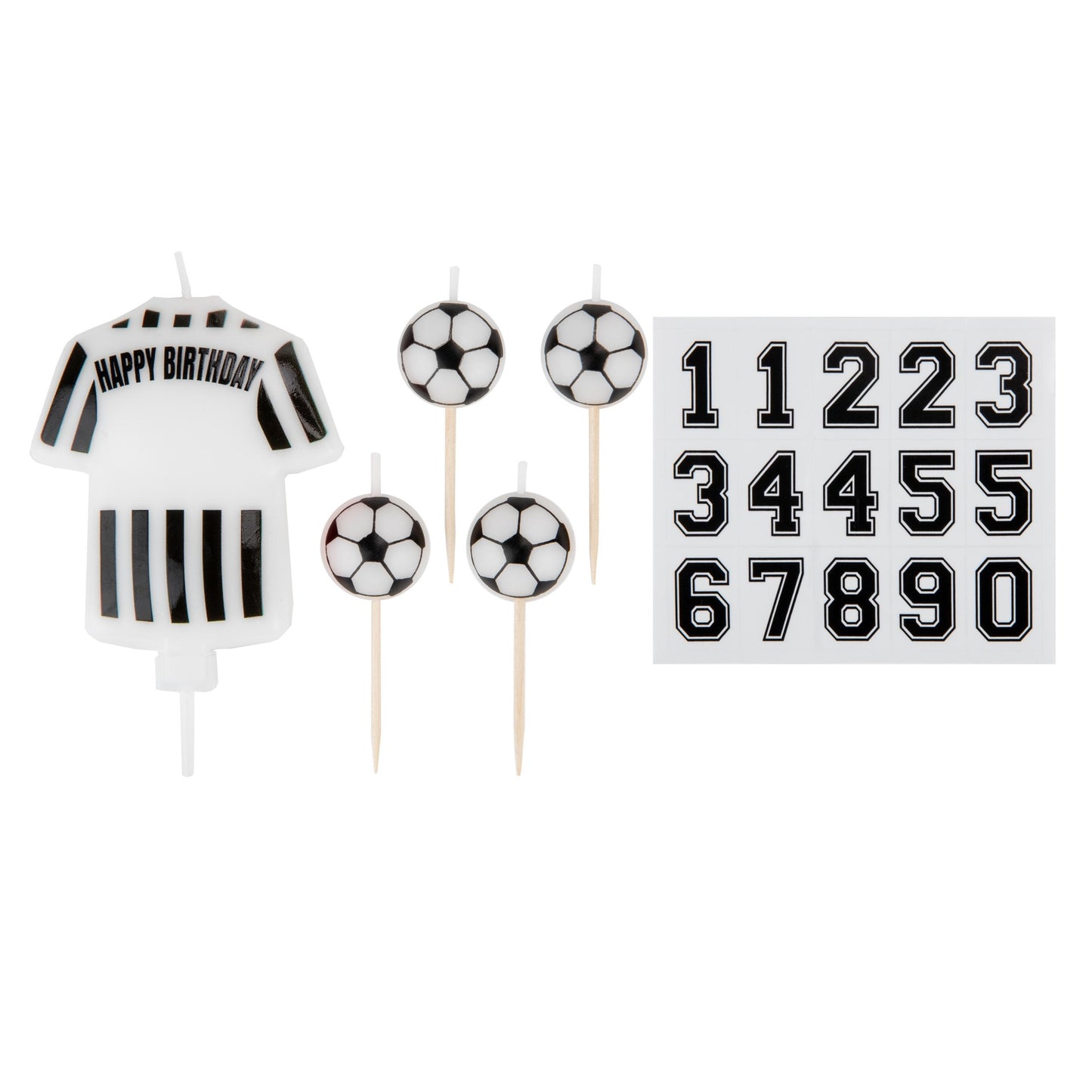 Personalisable Football Candles - Black & White