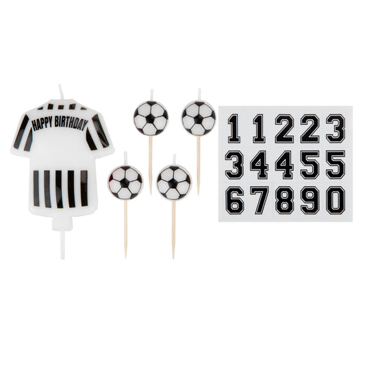 Personalisable Football Candles - Black & White