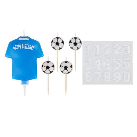 Personalisable Football Candles - Light Blue