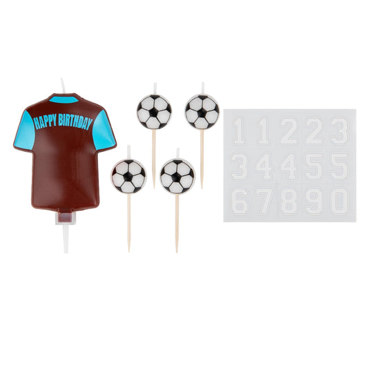Personalisable Football Candles - Claret & Blue