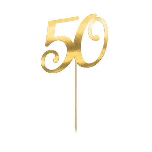 Gold "50" Cake Topper