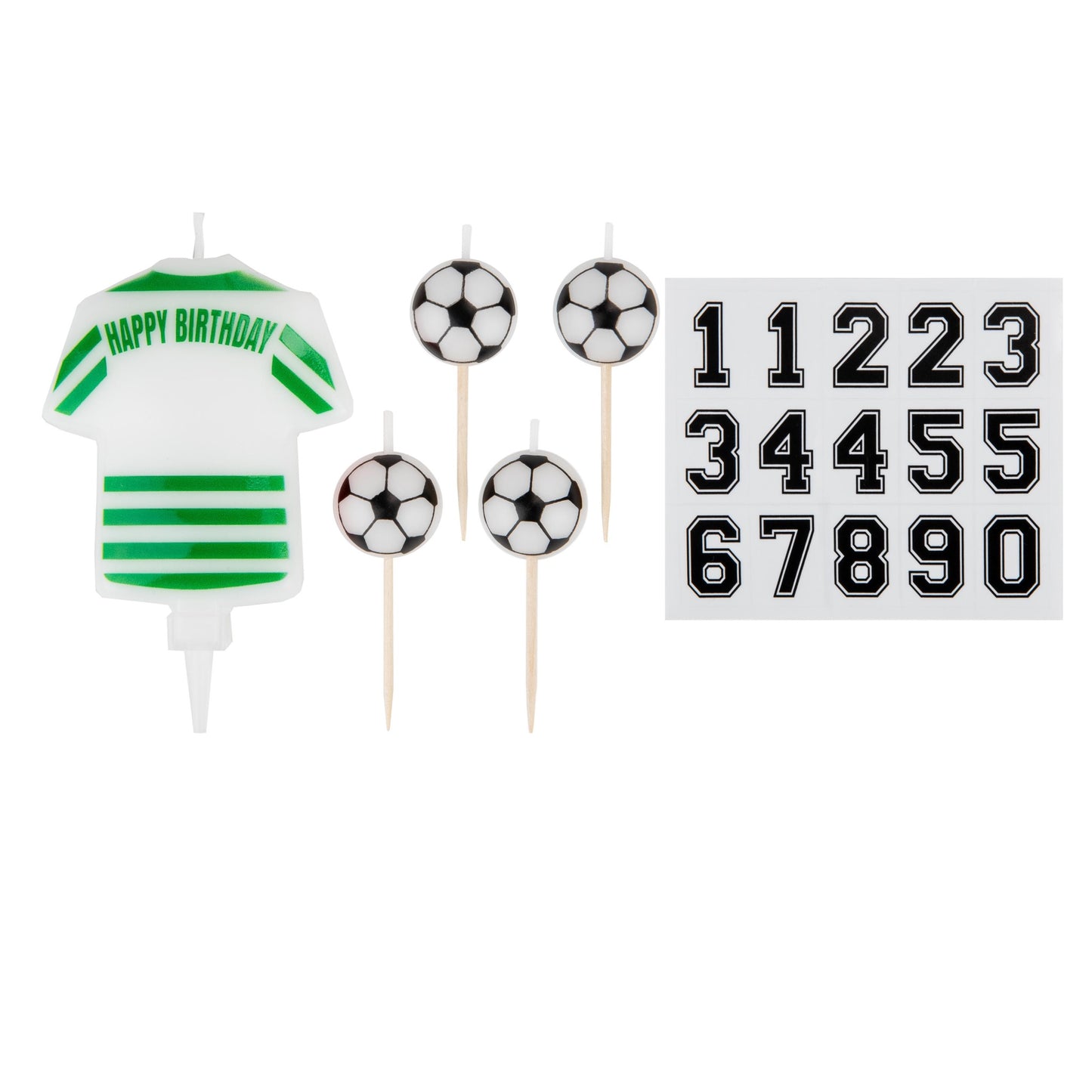 Personalisable Football Candles - Green & White