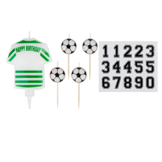 Personalisable Football Candles - Green & White