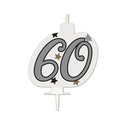 Starry "60" Birthday Candle