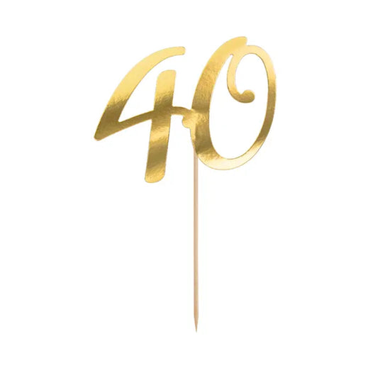 Gold "40" Cake Topper
