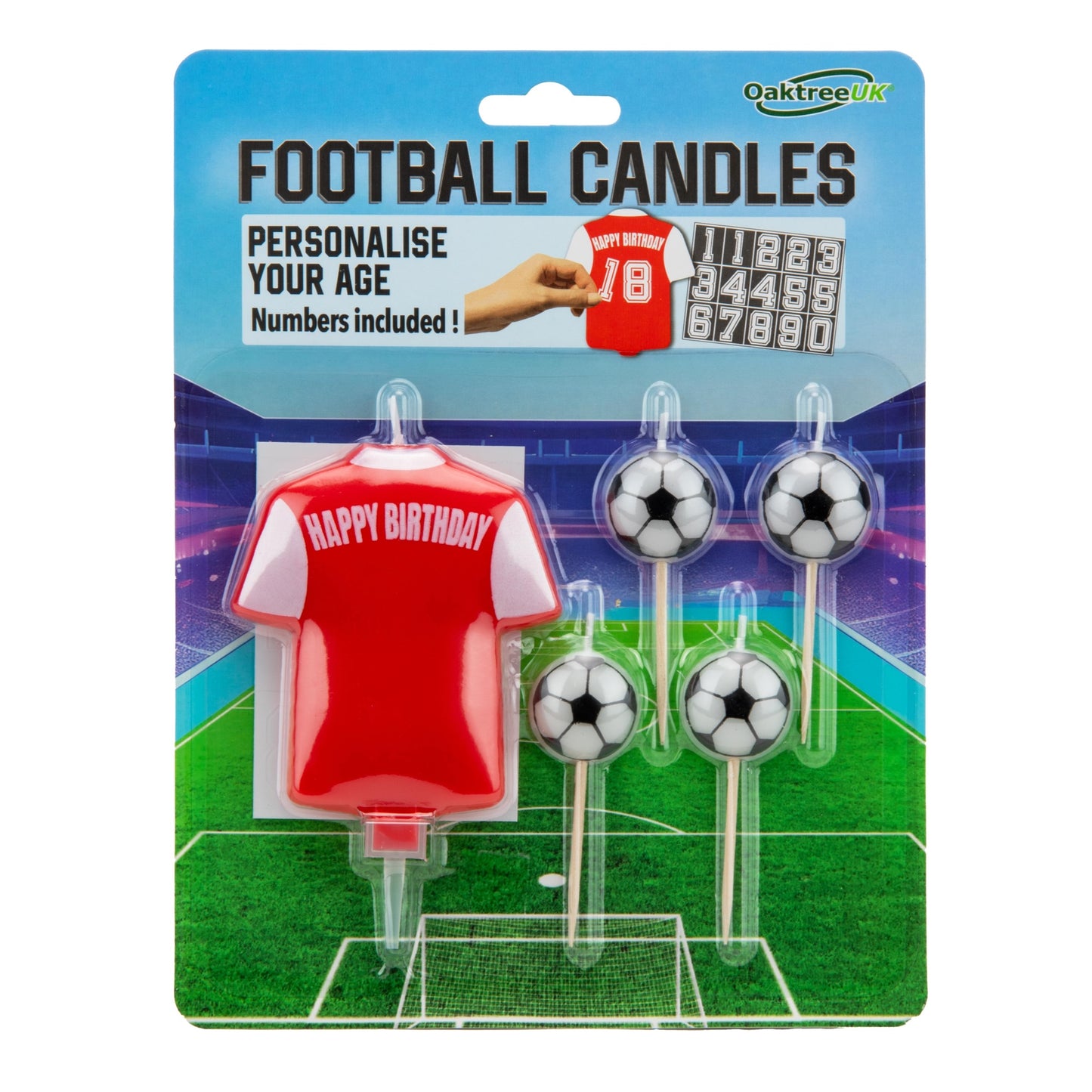 Personalisable Football Candles - Red Shirt