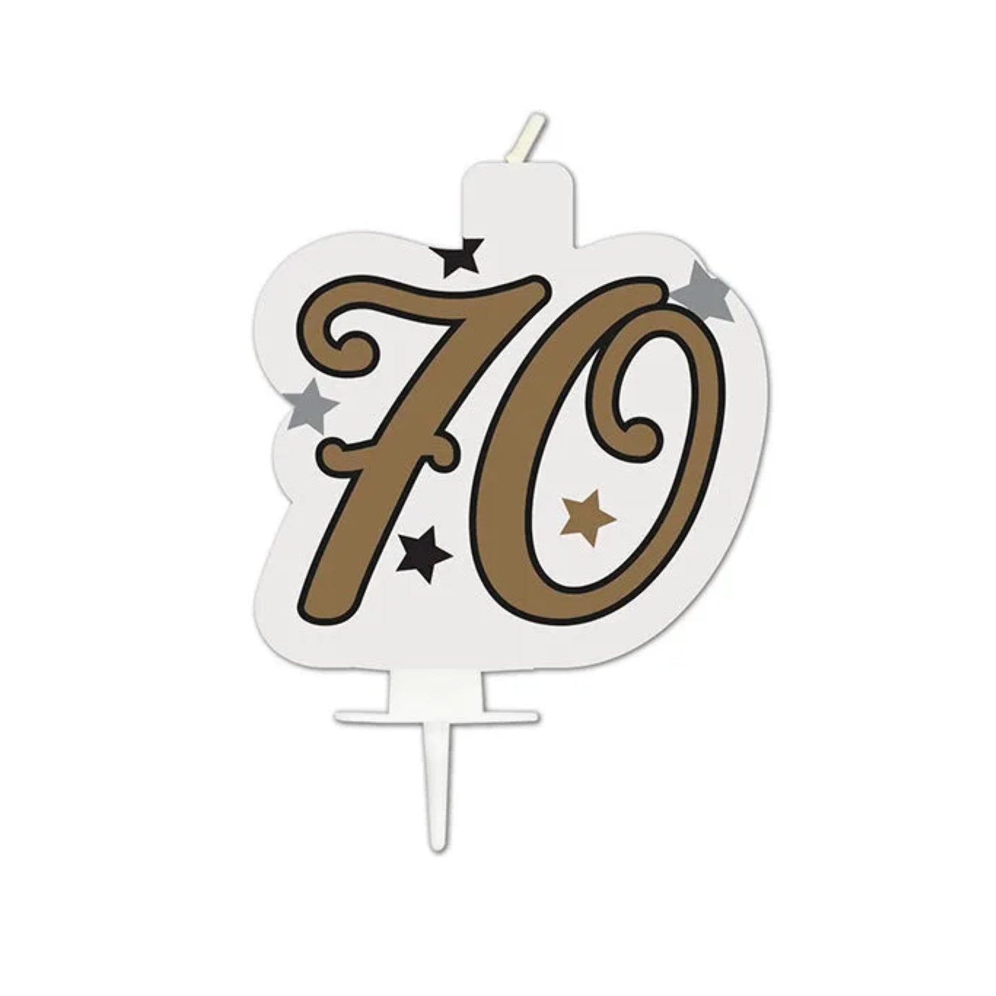 Starry "70" Birthday Candle
