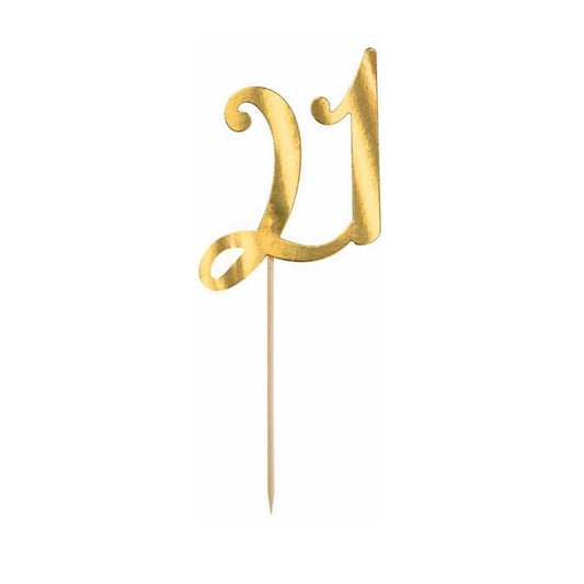 Gold "21" Cake Topper