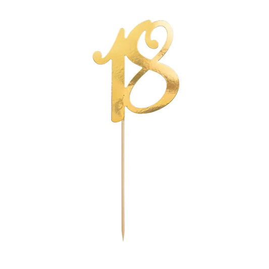 Gold "18" Cake Topper