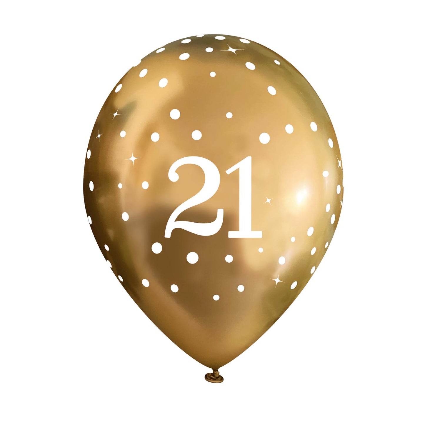 21st Birthday Metallic Gold Balloons