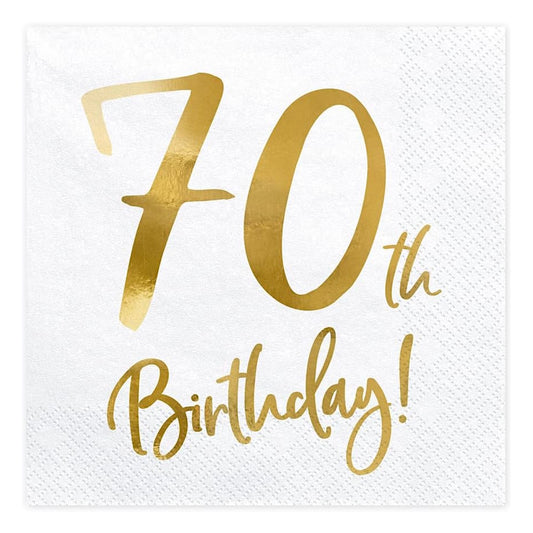 70th Birthday Gold Napkins