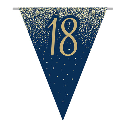18th Birthday Blue & Gold Bunting