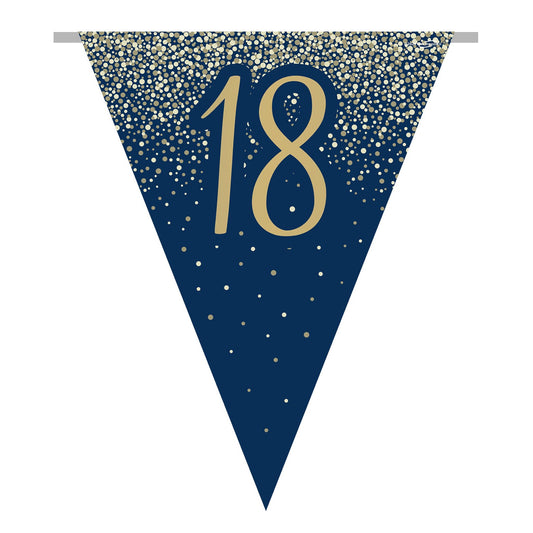 18th Birthday Blue & Gold Bunting